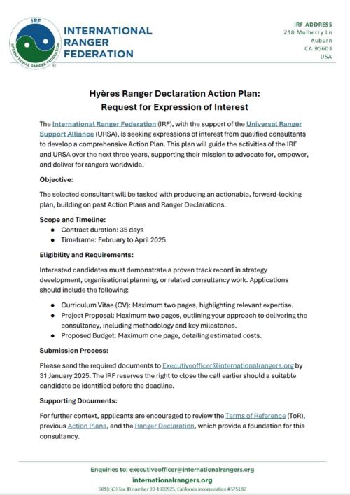 Hyères Ranger Declaration Action Plan: Request for Expression of Interest